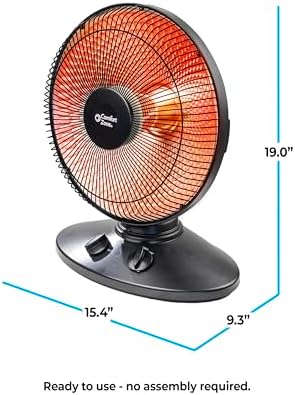 Comfort Zone 1000W Electric Space Heater with Oscillation and Safety Features