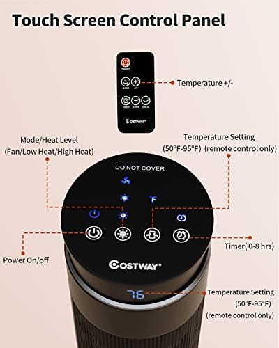 ARLIME Space Heater 1500W with Thermostat and Oscillation