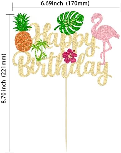 Ephlyn Flamingo Birthday Cake Topper Decor