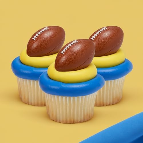 DECOPAC 3D Football Cupcake Toppers - 24 Pack