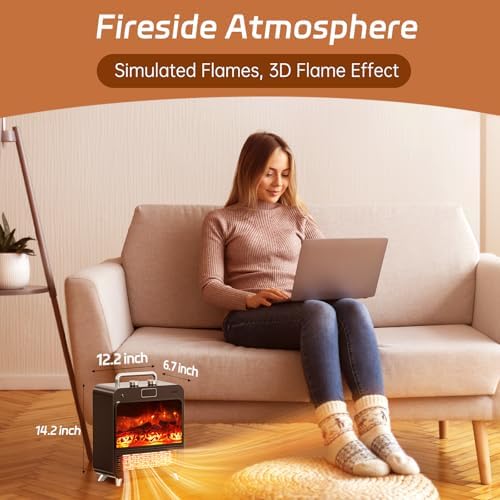 Feculs 3-IN-1 Electric Fireplace Heater