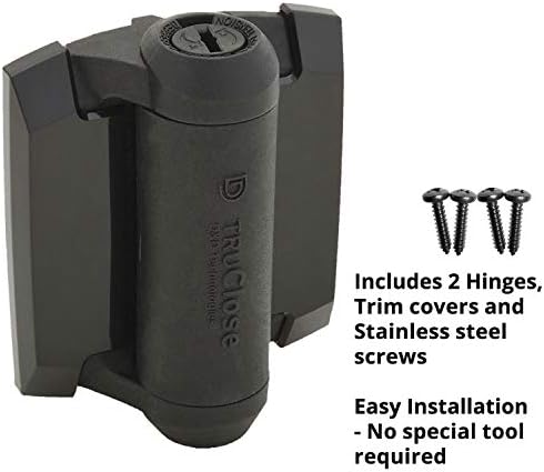 DD Technologies TruClose Self Closing Gate Hinge 2 Count Gloss Black