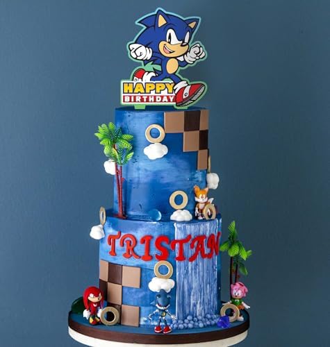 Sonic Gamer Birthday Cake Topper Set