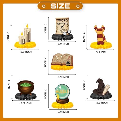9 Pcs Magical Honeycomb Centerpieces Wizard Party Decor
