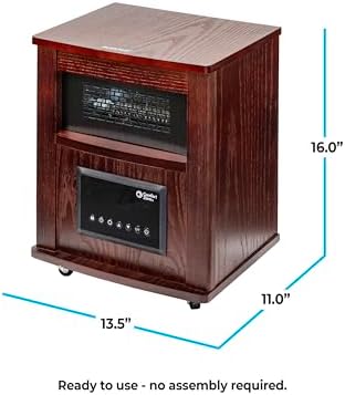 Comfort Zone Wood Cabinet Space Heater with Remote Control