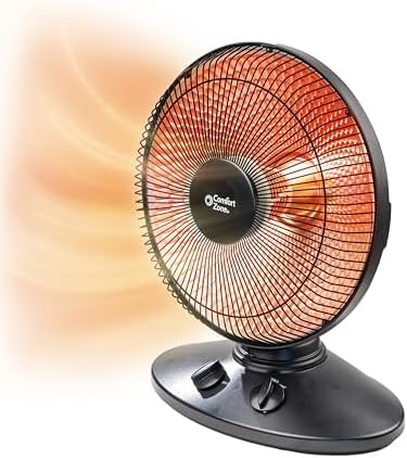 Comfort Zone 1000W Electric Space Heater with Oscillation and Safety Features