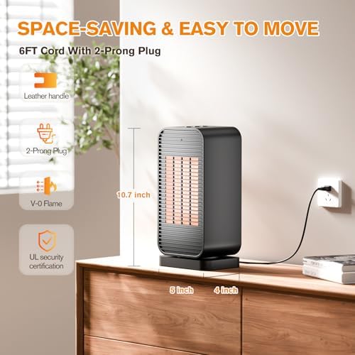 Flowbreeze 2-in-1 Space Heater Fan with Remote Control