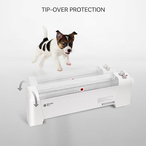 BEYOND HEAT Electric Baseboard Heater - 1500W Convection with Thermostat and Overheat Protection