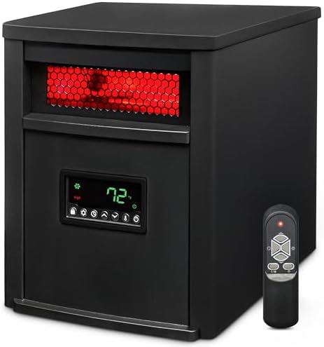 LifeSmart Infrared Quartz Heater with Remote 1500W Black