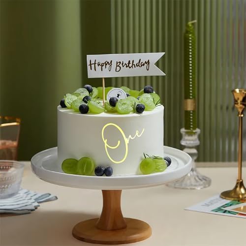 6Pcs Gold Acrylic 1st Birthday Cake Toppers