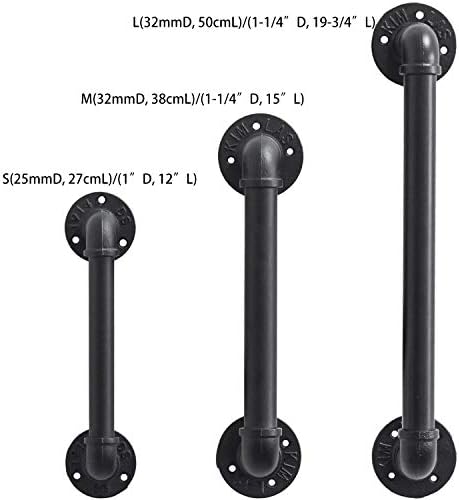 FOYO Set of 2 Matte Black Industrial Door Pull Handles