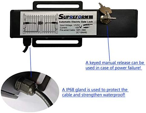 Supreform 12VDC Automatic Gate Lock for Swing Gate Opener