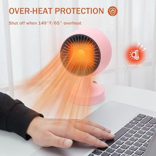 LIEWET 1200W Mini Desk Heater with 160 Auto Oscillation