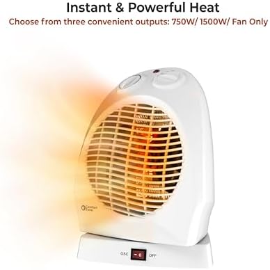 Comfort Zone Oscillating Heater with Thermostat and Fan-Forced Cooling