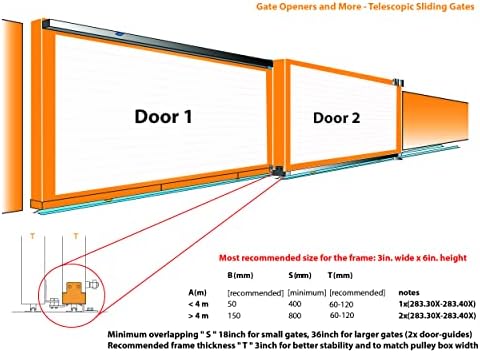 BENINCA Telescopic Sliding Gate System Hardware for 2 Doors