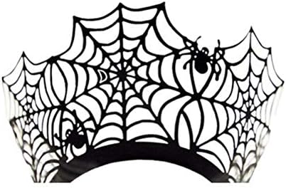 BinaryABC Halloween Spider Web Cupcake Wrappers 36Pcs