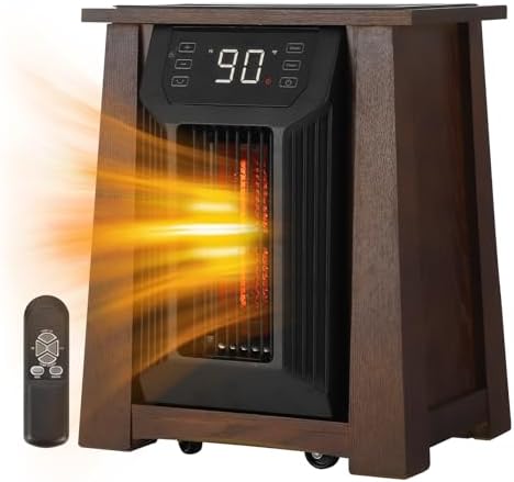 Takywep 1500W Infrared Space Heater with 8 Quartz Elements and Remote Control