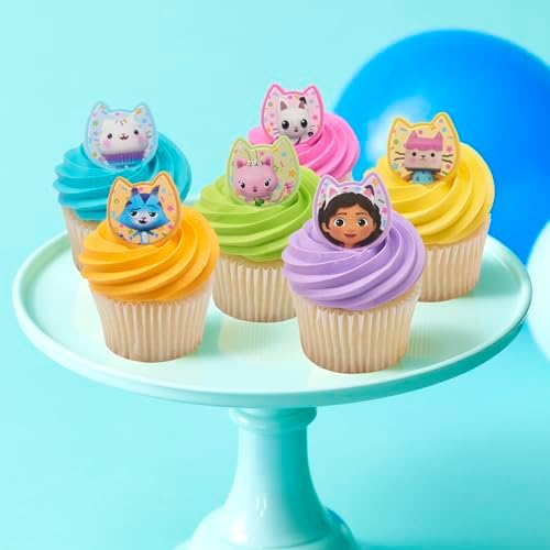 DecoPac DreamWorks Gabbys Dollhouse Cupcake Rings - 24 Pack
