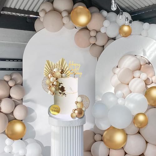 LEFUBABY White Gold Cake Toppers Set