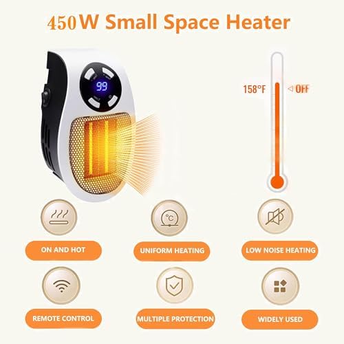 LYMUGEZI 450W Programmable Space Heater with Remote and Digital Thermostat