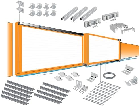 LA Ornamental Telescopic Sliding Gate System for 2 Doors