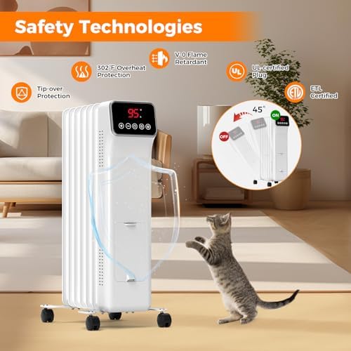 1500W Oil Filled Radiator Heater with Remote Control
