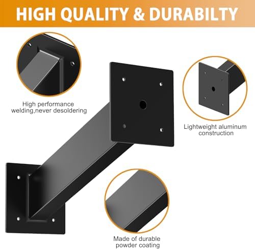 Universal Gooseneck Keypad Mount Bracket Black