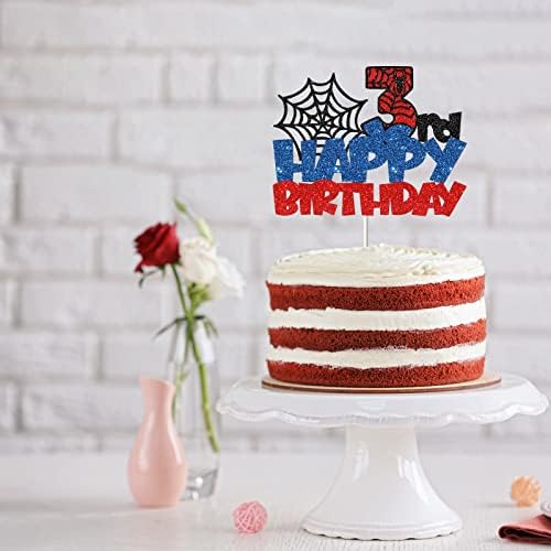 Happy 3rd Birthday Cake Topper Spider Cartoon Movie Themed