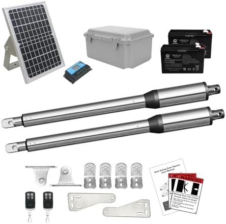 JUJIANG C01 Solar Gate Opener with Remote and Batteries
