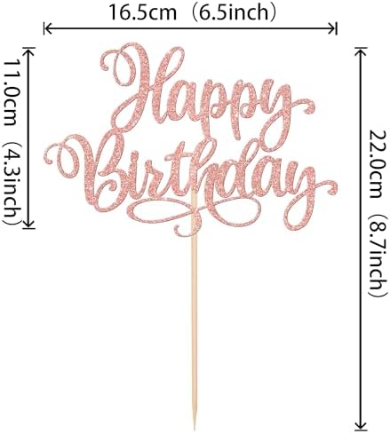 ZHUOWEISM Happy Birthday Cake Toppers Rose Gold