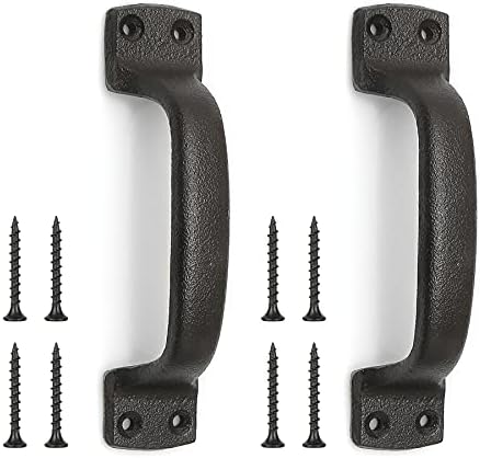 Livfodrm Barn Door Handle 7 Inch Heavy Duty Cast Iron 2 Pack