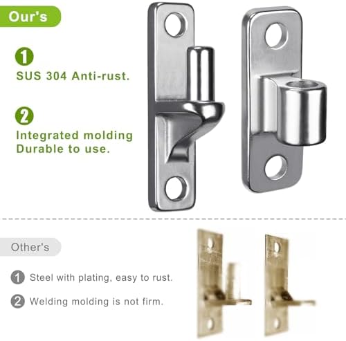 Insaga 304 Stainless Steel Gate Hinges 4-Pack Heavy Duty