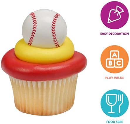 DecoPac 3D Baseball Cupcake Toppers - 24 Pack 1