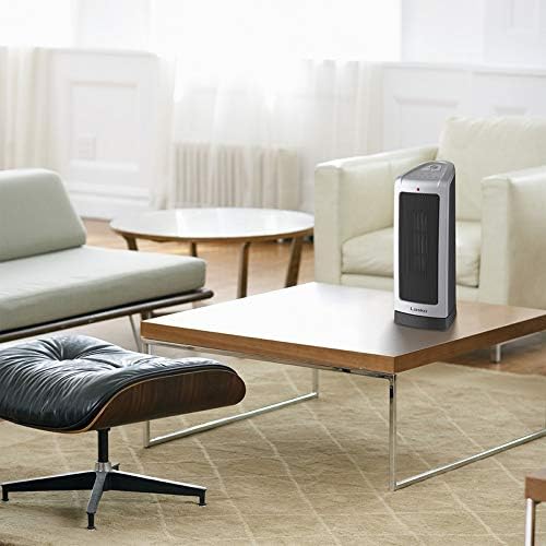 Lasko Oscillating Tower Space Heater 1500W 2 Speeds Silver