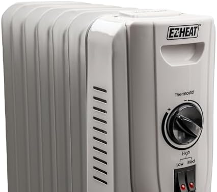 EZ-HEAT Oil-Filled Space Heater with Adjustable Thermostat and Safety Features