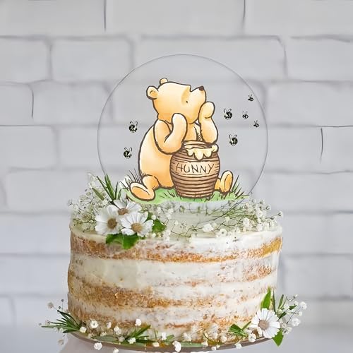 Winnie The Pooh Baby Shower Cake Topper Acrylic Decor