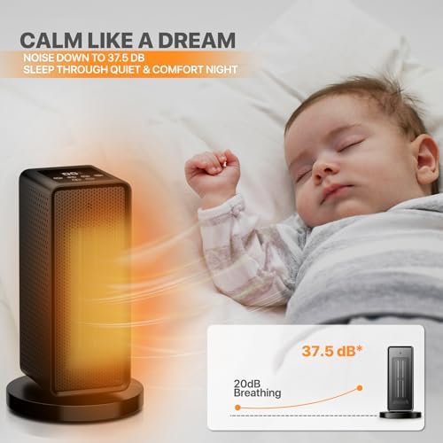 Magshion Quiet Electric Space Heater with 90 Oscillation and 12H Timer