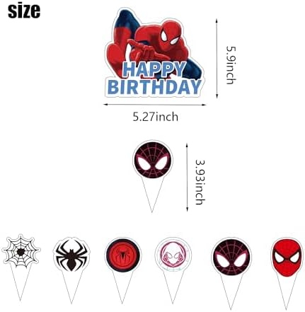 25pc Super Hero Cake Topper Spider Cupcake Toppers for Boys