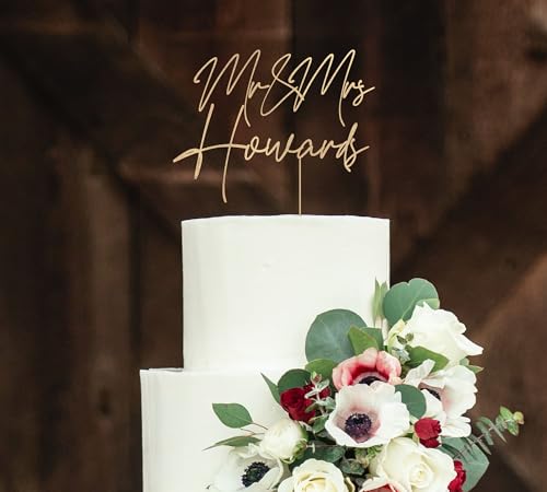Handmade Mr and Mrs Cake Toppers for Wedding