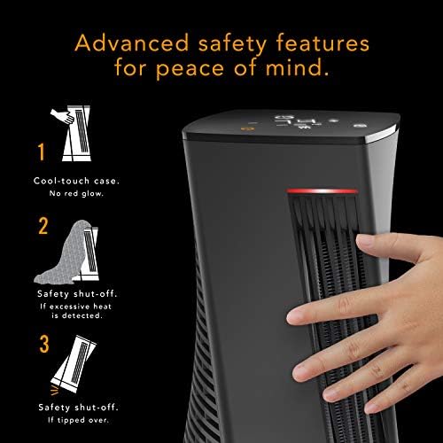 Vornado Oscillating Tower Heater Whole Room Black
