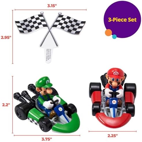 DecoSet Mario Kart Cake Decorations 3 Piece Set