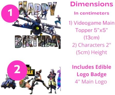 Video Game Birthday Cake Toppers 15cm Non-Edible