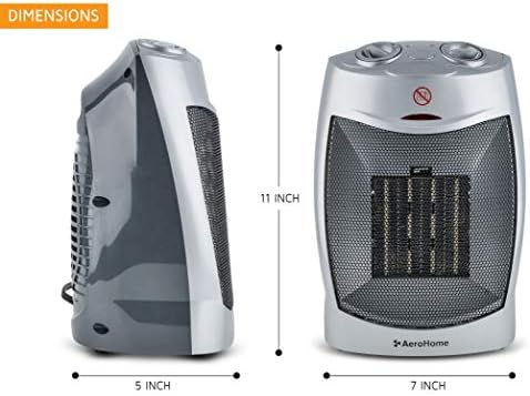 AeroHome 1500W Ceramic Space Heater with Thermostat