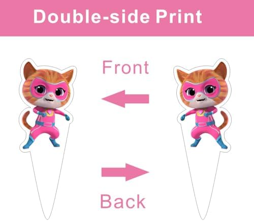 25pcs Super Cats Birthday Decorations with Cupcake Toppers 1