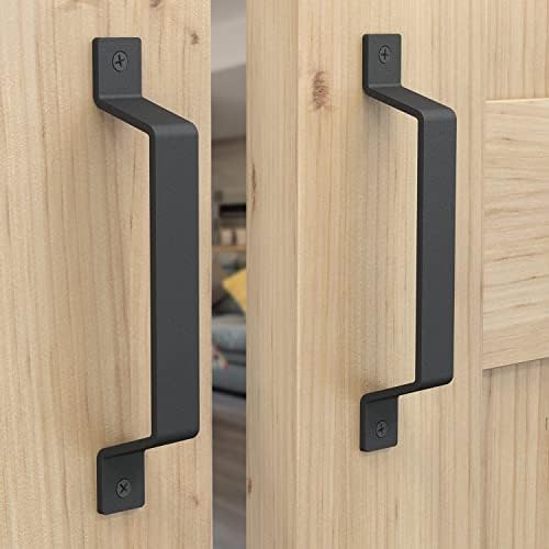 Tibres 8 Barn Door Handles Set of 2 - Black