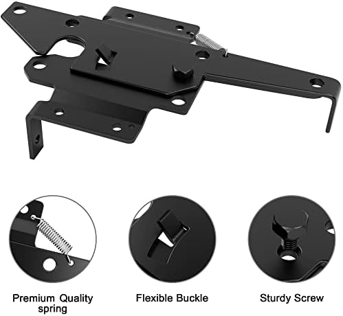WINSOON 4-Pack Gate Hinges 2 Latch Hardware Kit for Vinylwood Fence