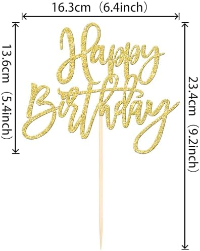 ZHUOWEISM Gold Birthday Anniversary Cake Topper