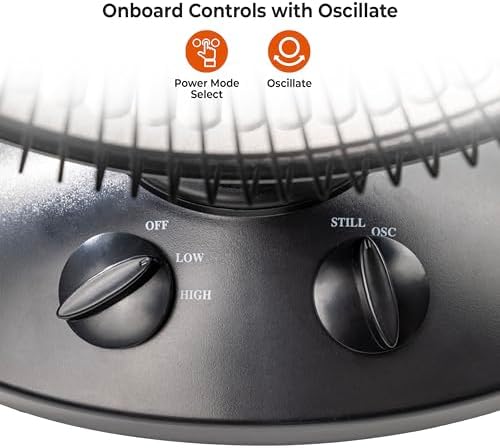 Comfort Zone 1000W Electric Space Heater with Oscillation and Safety Features