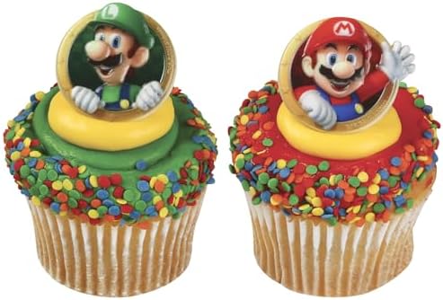 DecoPac Super Mario Cupcake Rings - 24 Pack