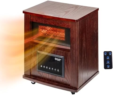 Comfort Zone Wood Cabinet Space Heater with Remote Control